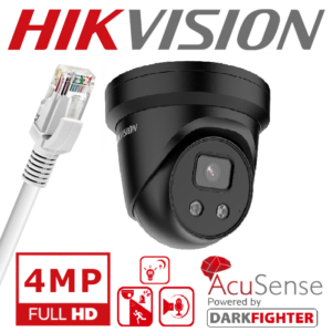 HIKVISION 4MP ACUSENSE DARKFIGHTER STROBE LIGHT + TWO WAY AUDIO DS-2CD2346G2H-IS2U/SL (2.8MM) – BLACK