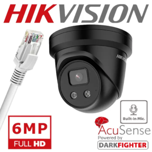 HIKVISION 6MP POE ACUSENSE DARKFIGHTER + MIC DS-2CD2366G2-IU (2.8MM) – BLACK