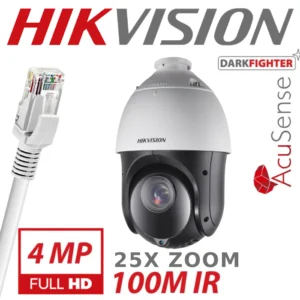 HIKVISION 4MP DARKFIGHTER ACUSENSE PTZ 25X ZOOM POE IP DS-2DE4425IW-DE(T5)