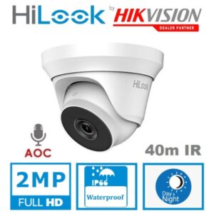 HILOOK 2MP AOC 40M IR TURRET CAMERA – WHITE THC-T220-MS
