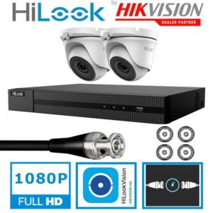 Hilook by Hikvision 1080P 4Channel Kit + 2X THC-T120-M