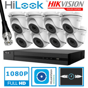 Hilook by Hikvision 1080P 8Channel Kit + 8X THC-T120-MS