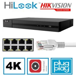 Hilook 8-CH 1U 4 POE 4K 12MP NVR (NVR-108MH-K/8P)
