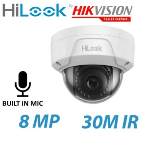 HILOOK IP 8MP POE DOME CAMERA + MIC IPC-D180H-UF