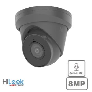HILOOK IP 8MP POE TURRET CAMERA + MIC IPC-T280H-MUF GREY