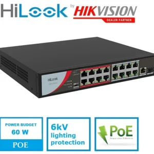 HiLook 16 Port Fast Ethernet Unmanaged POE Switch NS-0318P-130