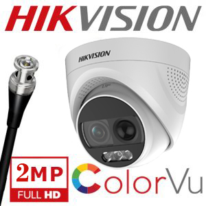 HIKVISION COLORVU 2MP BUILT IN MIC, PIR CAMERA-TURRET DS-2CE72D0T-PIRXF