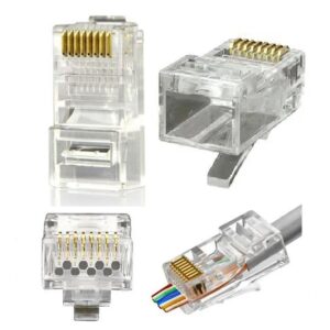 RJ45 Crimp Connectors PassThrough – UNSHIELDED CAT6/CAT5 Pack of 10